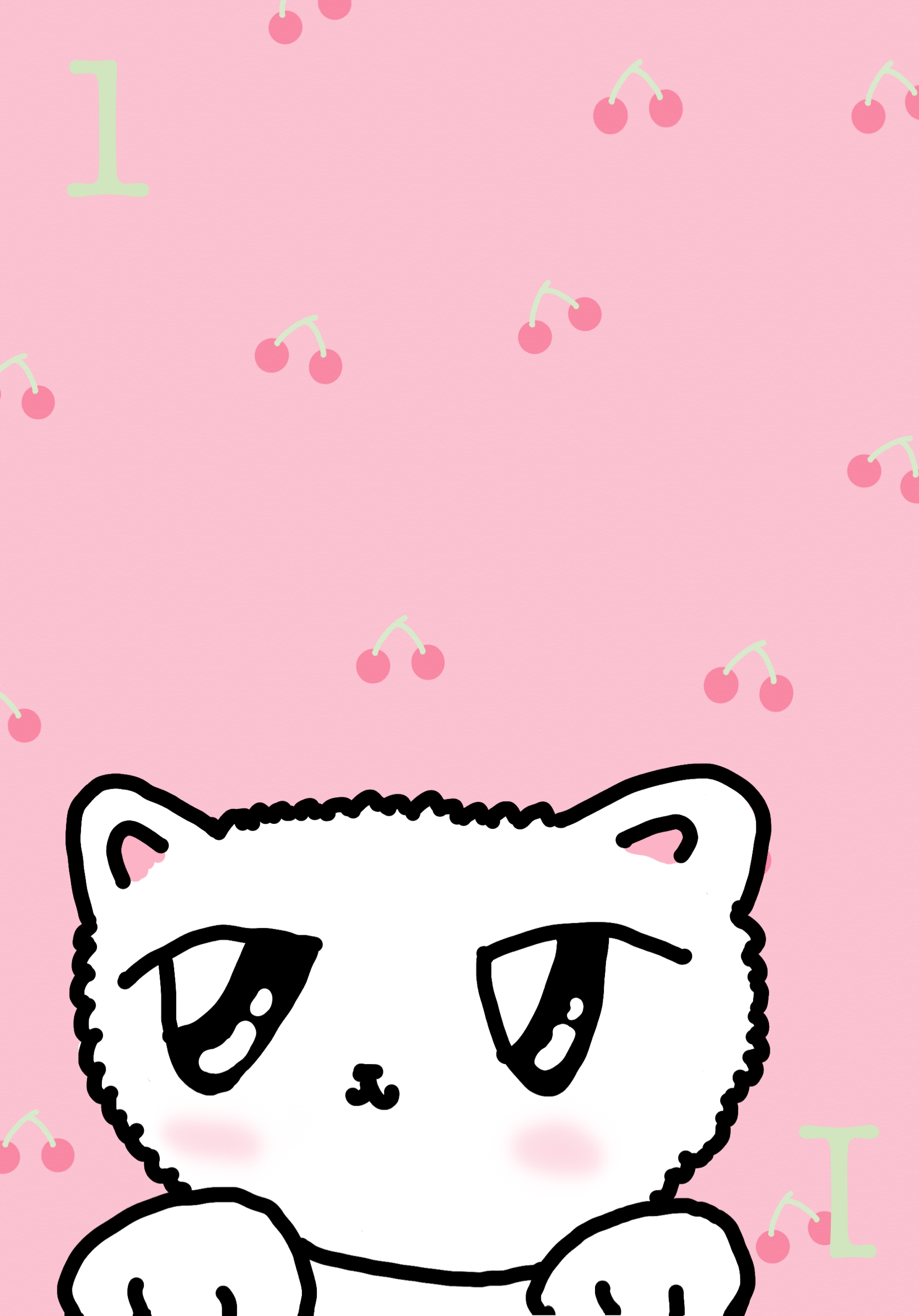 Cat Cherry Card